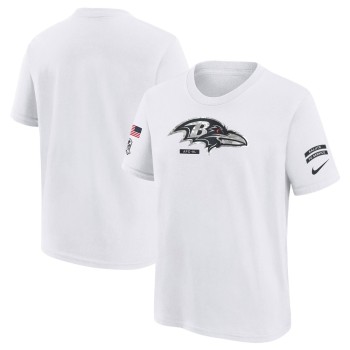Youth Baltimore Ravens White 2024 Salute To Service T-Shirt Youth Baltimore Ravens White 2024 Salute To Service T-Shirt