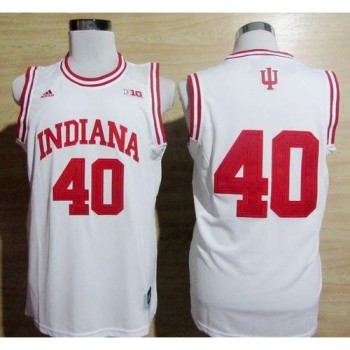 Hoosiers #40 Cody Zeller White Basketball Stitched NCAA Jersey