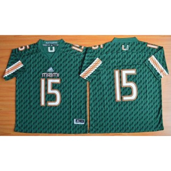 Hurricanes #15 Brad Kaaya Green Stitched NCAA Jerseys