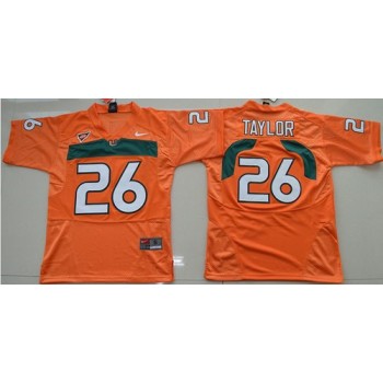 Hurricanes #26 Sean Taylor Orange Stitched Youth NCAA Jersey
