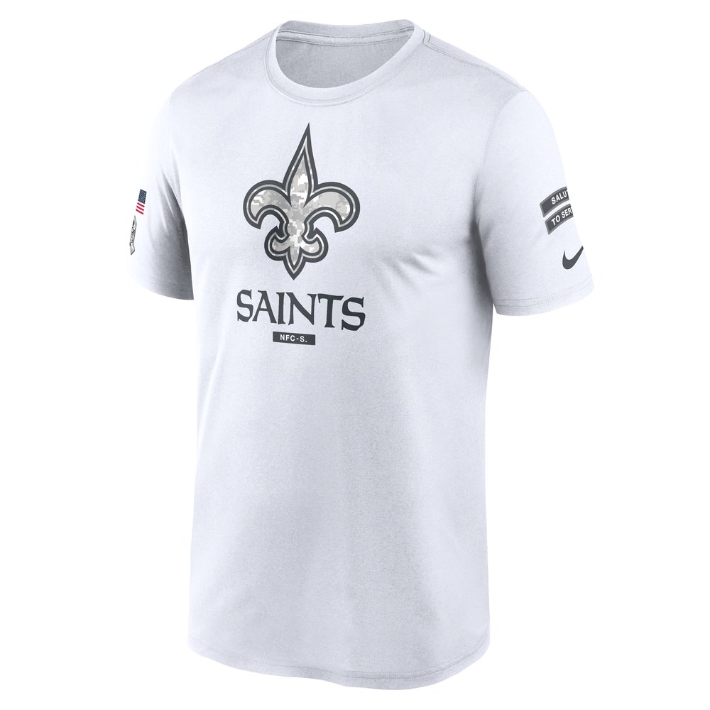 Men's New Orleans Saints White 2024 Salute To Service Legend Performance T-Shirt
