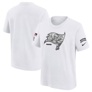 Youth Tampa Bay Buccaneers White 2024 Salute To Service T-Shirt Youth Tampa Bay Buccaneers White 2024 Salute To Service T-Shirt