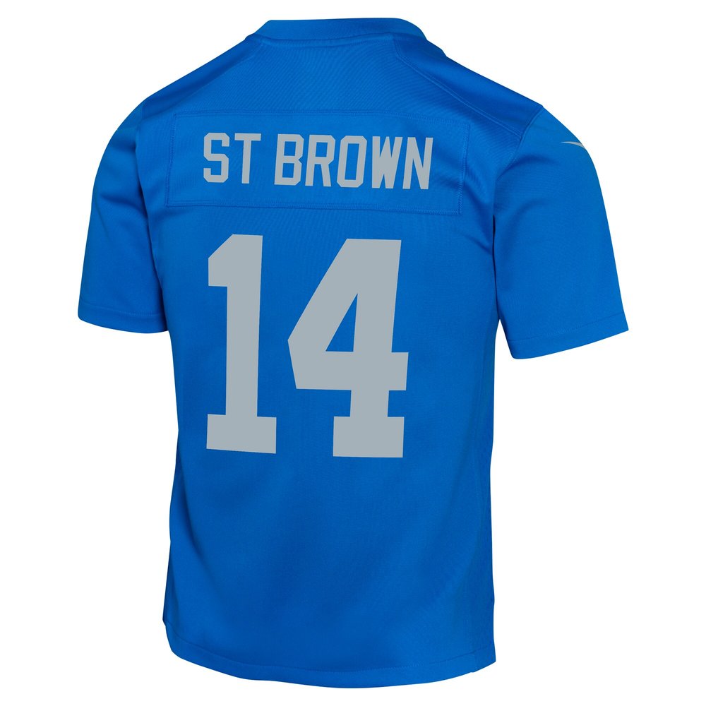 Youth Detroit Lions #14 Amon-Ra St. Brown Blue Alternate Game Jersey