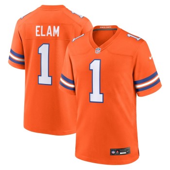 Men's Denver Broncos Jason Elam Orange Mile High Collection 1977 Throwback Retired Player Game Jersey Men's Denver Broncos Jason Elam Orange Mile High Collection 1977 Throwback Retired Player Game Jersey