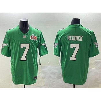 Men's Philadelphia Eagles #7 Haason Reddick Green 2025 Super Bowl LIX Patch F.U.S.E. Throwback Vapor Untouchable Limited Stitched Football Jersey Men's Philadelphia Eagles #7 Haason Reddick Green 2025 Super Bowl LIX Patch F.U.S.E. Throwback Vapor Untouchable Limited Stitched Football Jersey