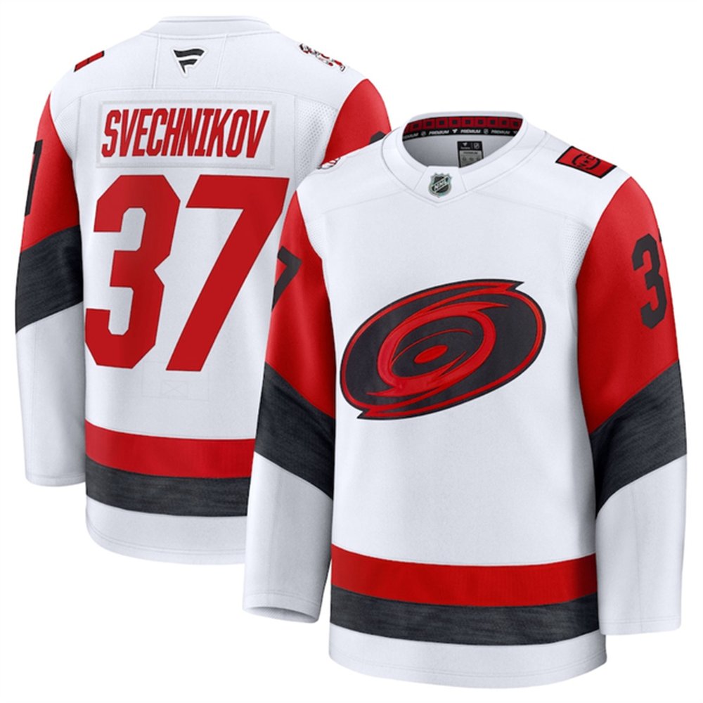 Youth Carolina Hurricanes #37 Andrei Svechnikov White 2025 Away Stitched Hockey Jersey