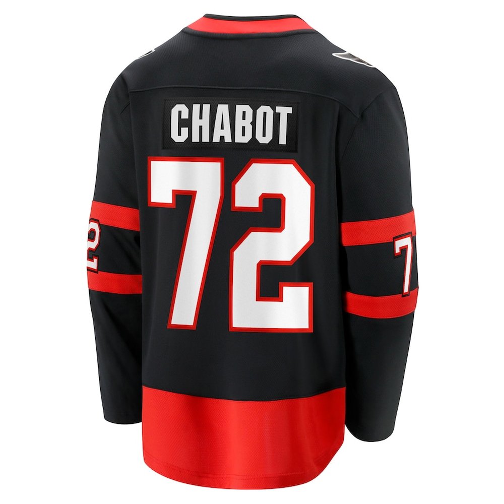 Men's Ottawa Senators #72 Thomas Chabot Black Home Breakaway Jersey Men's Ottawa Senators #72 Thomas Chabot Black Home Breakaway Jersey