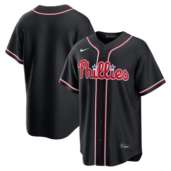 Men's Philadelphia Phillies Fashion Replica Black Out Jersey Men's Philadelphia Phillies Fashion Replica Black Out Jersey