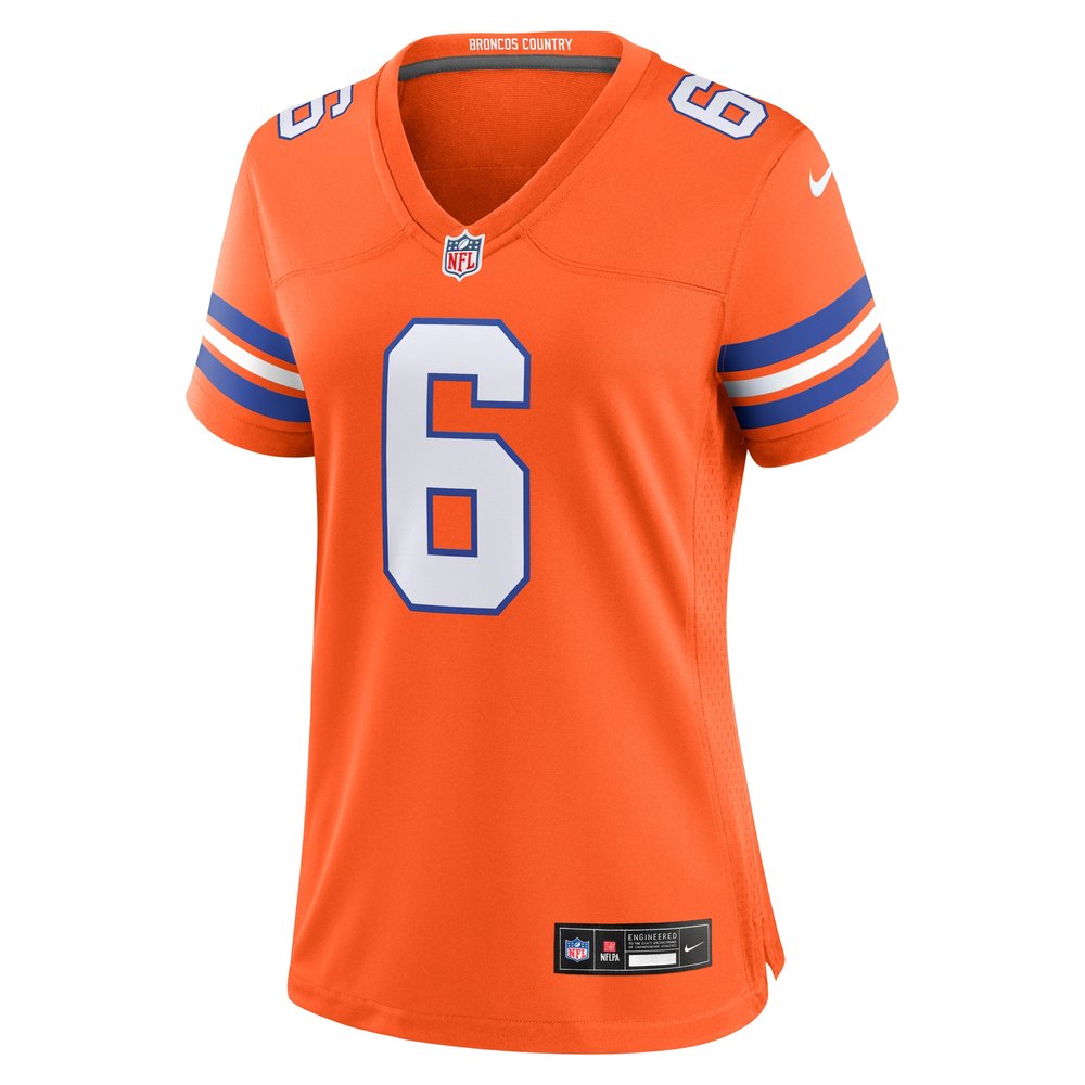 Women's Denver Broncos P.J. Locke III Orange Mile High Collection 1977 Throwback Player Game Jersey