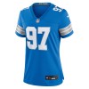 Women's Detroit Lions #97 Aidan Hutchinson Blue Game Jersey