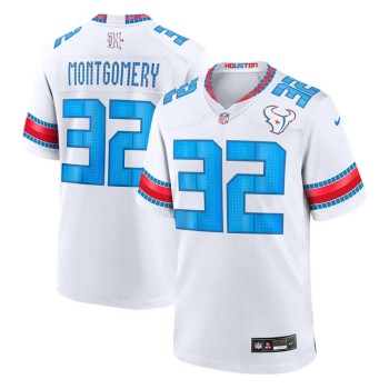 Men's Houston Texans #32 David Montgomery White 2026 Rivalries Collection Game Jersey