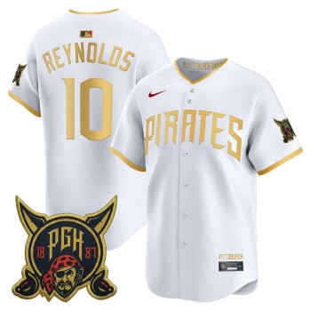 Men's Pittsburgh Pirates #10 Bryan Reynolds White 2026 City Connect Jersey Men's Pittsburgh Pirates #10 Bryan Reynolds White 2026 City Connect Jersey