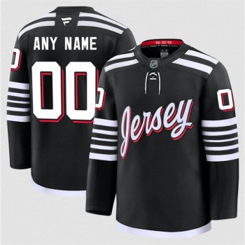 Youth New Jersey Devils Custom Black 2024-25 Alternate Stitched Hockey Jersey Youth New Jersey Devils Custom Black 2024-25 Alternate Stitched Hockey Jersey