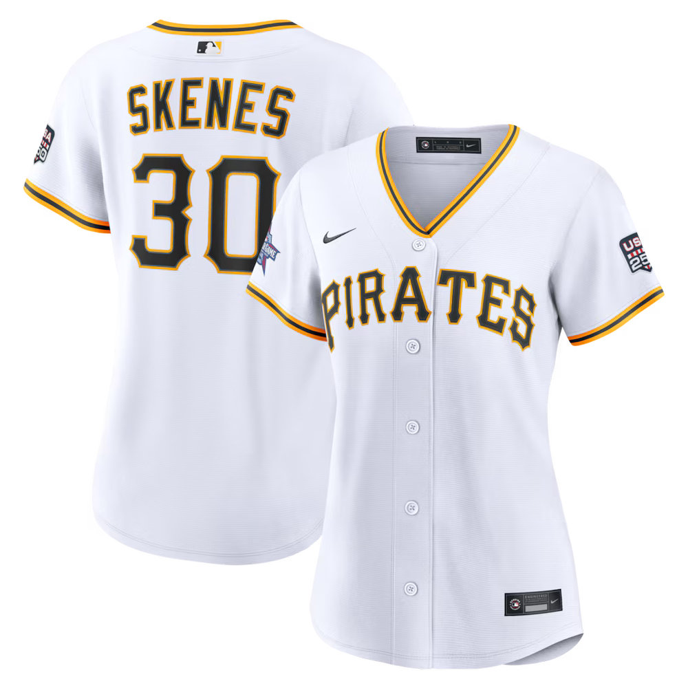 Women's Pittsburgh Pirates #30 Paul Skenes Nike White 2026 All-Star Game Replica Jersey Women's Pittsburgh Pirates #30 Paul Skenes Nike White 2026 All-Star Game Replica Jersey