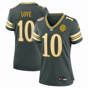 Women's Green Bay Packers #10 Jordan Love Green 2026 Rivalries Collection Game Jersey Women's Green Bay Packers #10 Jordan Love Green 2026 Rivalries Collection Game Jersey