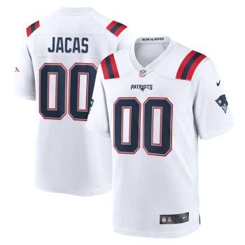 Men's New England Patriots Gabe Jacas White 2026 NFL Draft Game Jersey Men's New England Patriots Gabe Jacas White 2026 NFL Draft Game Jersey