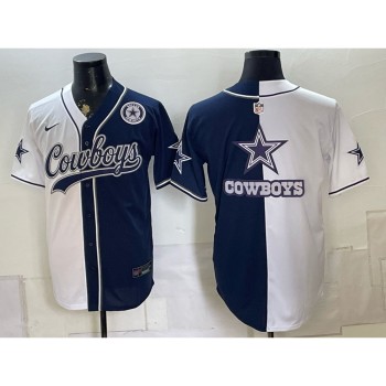 Youth Dallas Cowboys Navy Split Cool Base Stitched Baseball Jersey Youth Dallas Cowboys Navy Split Cool Base Stitched Baseball Jersey