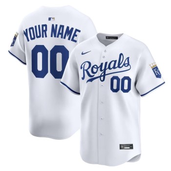 Youth Kansas City Royals White Alternate Limited Custom Jersey Youth Kansas City Royals White Alternate Limited Custom Jersey