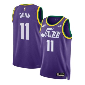 Men's Utah Jazz #11 Kris Dunn Purple 2023 Classic Edition Stitched Basketball Jersey