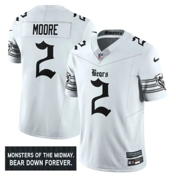 Men's Chicago Bears #2 DJ Moore White 'Gothic Monsters Edition' Vapor F.U.S.E. Limited Jersey Men's Chicago Bears #2 DJ Moore White 'Gothic Monsters Edition' Vapor F.U.S.E. Limited Jersey