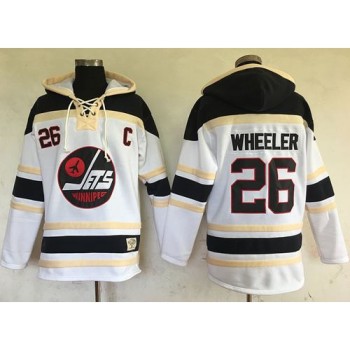 Jets #26 Blake Wheeler White Sawyer Hooded Sweatshirt Stitched NHL Jersey Jets #26 Blake Wheeler White Sawyer Hooded Sweatshirt Stitched NHL Jersey