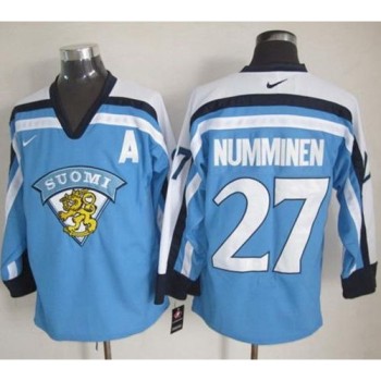 Jets #27 Teppo Numminen Light Blue Throwback Stitched NHL Jersey Jets #27 Teppo Numminen Light Blue Throwback Stitched NHL Jersey