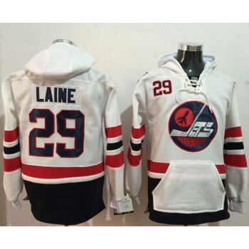 Jets #29 Patrik Laine White Name & Number Pullover NHL Hoodie Jets #29 Patrik Laine White Name & Number Pullover NHL Hoodie