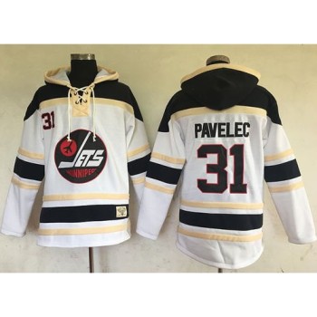 Jets #31 Ondrej Pavelec White Sawyer Hooded Sweatshirt Stitched NHL Jersey Jets #31 Ondrej Pavelec White Sawyer Hooded Sweatshirt Stitched NHL Jersey