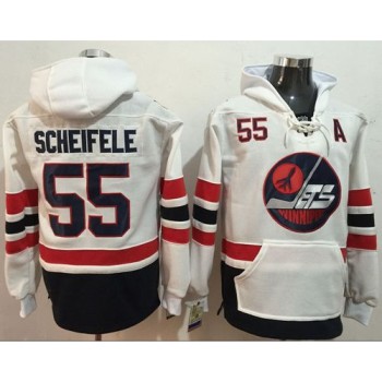 Jets #55 Mark Scheifele White Name & Number Pullover NHL Hoodie Jets #55 Mark Scheifele White Name & Number Pullover NHL Hoodie