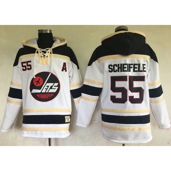 Jets #55 Mark Scheifele White Sawyer Hooded Sweatshirt Stitched NHL Jersey Jets #55 Mark Scheifele White Sawyer Hooded Sweatshirt Stitched NHL Jersey
