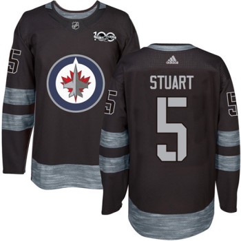 Jets #5 Mark Stuart Black 1917-2017 100th Anniversary Stitched NHL Jersey Jets #5 Mark Stuart Black 1917-2017 100th Anniversary Stitched NHL Jersey
