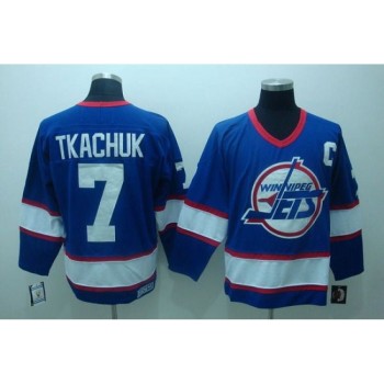 Jets #7 Keith Tkachuk Stitched Blue CCM Throwback NHL Jersey Jets #7 Keith Tkachuk Stitched Blue CCM Throwback NHL Jersey