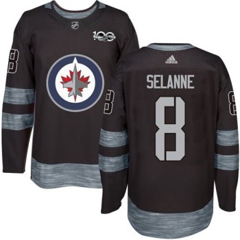 Jets #8 Teemu Selanne Black 1917-2017 100th Anniversary Stitched NHL Jersey Jets #8 Teemu Selanne Black 1917-2017 100th Anniversary Stitched NHL Jersey