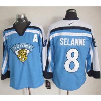Jets #8 Teemu Selanne Light Blue Throwback Stitched NHL Jersey Jets #8 Teemu Selanne Light Blue Throwback Stitched NHL Jersey