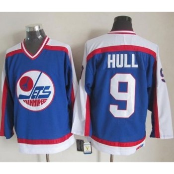 Jets #9 Bobby Hull Blue/White CCM Throwback Stitched NHL Jersey Jets #9 Bobby Hull Blue/White CCM Throwback Stitched NHL Jersey