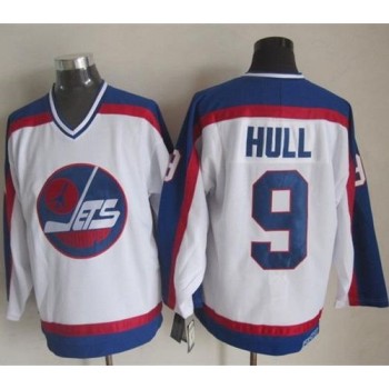 Jets #9 Bobby Hull White/Blue CCM Throwback Stitched NHL Jersey Jets #9 Bobby Hull White/Blue CCM Throwback Stitched NHL Jersey