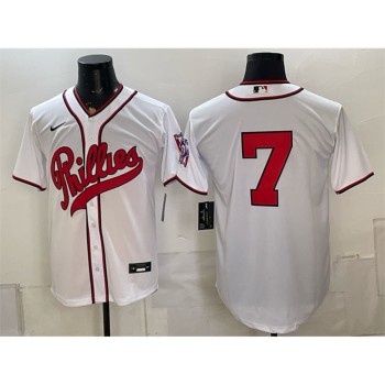 Men's Philadelphia Phillies #7 Trea Turner White 2026 Field of Dreams Stadium Jersey Men's Philadelphia Phillies #7 Trea Turner White 2026 Field of Dreams Stadium Jersey