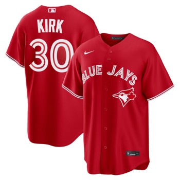 Men's Toronto Blue Jays #30 Alejandro Kirk Nike Red Canada Day Replica Jersey Men's Toronto Blue Jays #30 Alejandro Kirk Nike Red Canada Day Replica Jersey
