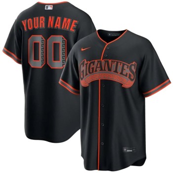Men's San Francisco Giants Black Alternate Gigantes Custom Jersey Men's San Francisco Giants Black Alternate Gigantes Custom Jersey