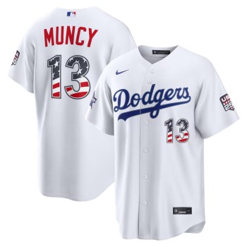 Men's Los Angeles Dodgers #13 Max Muncy Nike White 2026 All-Star Edition Stars & Stripes Stadium Jersey Men's Los Angeles Dodgers #13 Max Muncy Nike White 2026 All-Star Edition Stars & Stripes Stadium Jersey