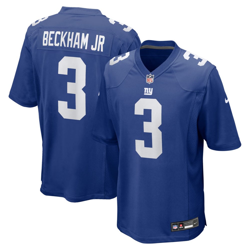 Men's New York Giants #3 Odell Beckham Jr. Nike Royal Team Game Jersey Men's New York Giants #3 Odell Beckham Jr. Nike Royal Team Game Jersey