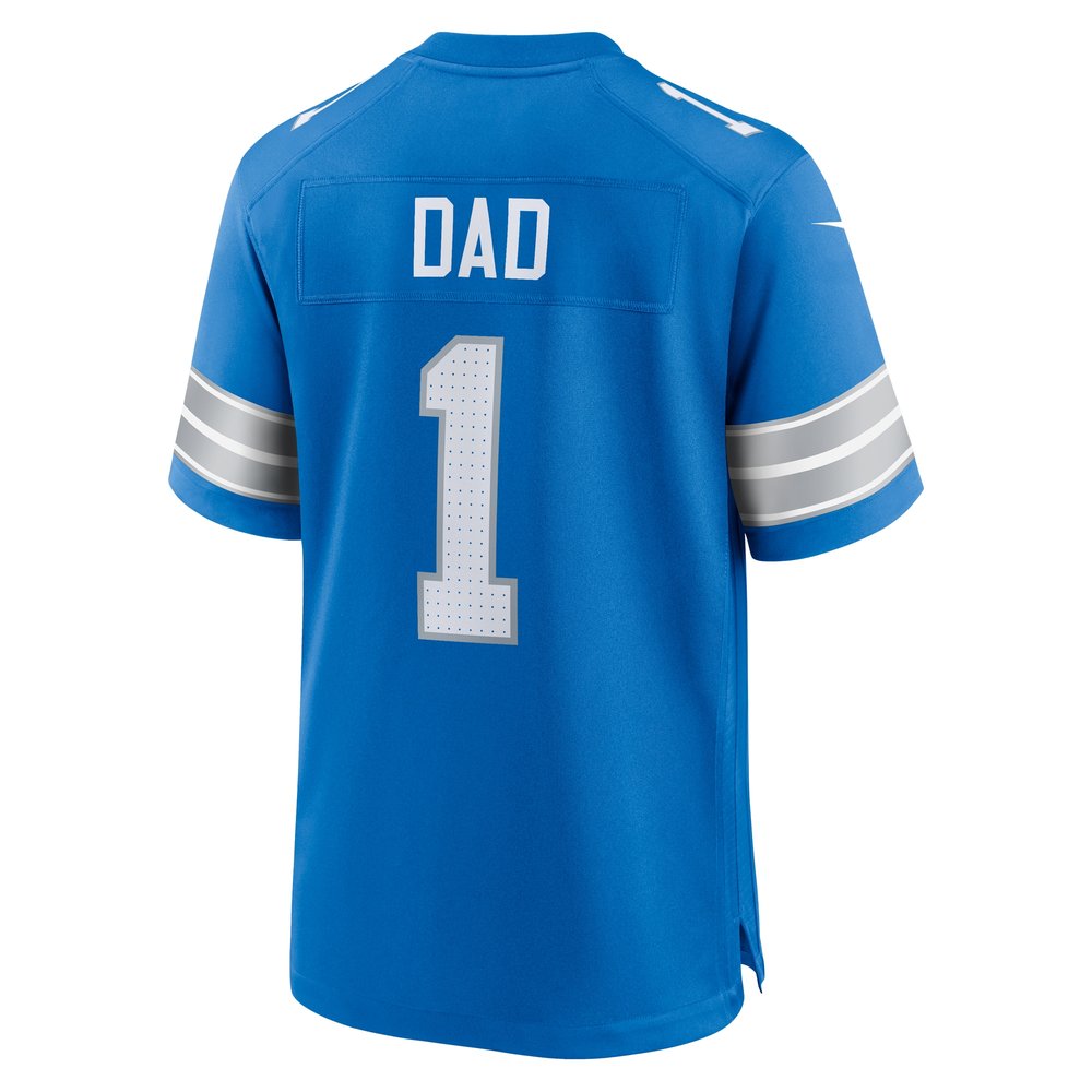 Men's Detroit Lions Number 1 Dad Blue Game Jersey