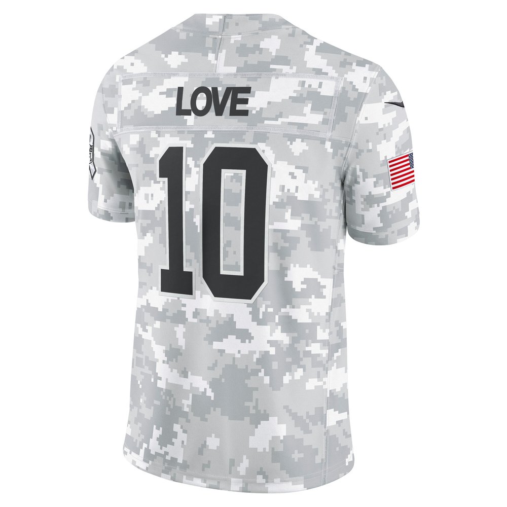 Men's Green Bay Packers #10 Jordan Love Arctic Camo 2024 Salute to Service Limited Jersey