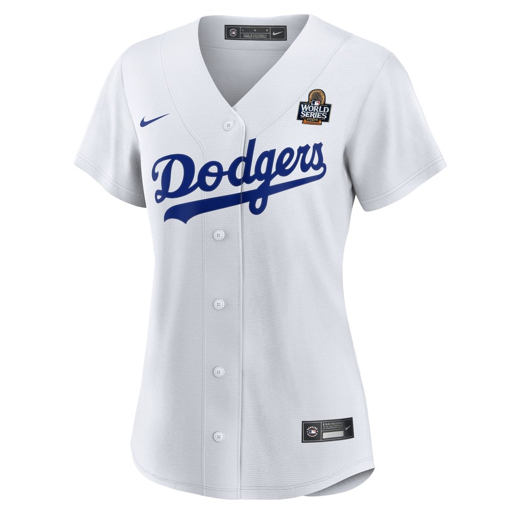 Women's Los Angeles Dodgers White 2024 World Series Home Replica Jersey Women's Los Angeles Dodgers White 2024 World Series Home Replica Jersey