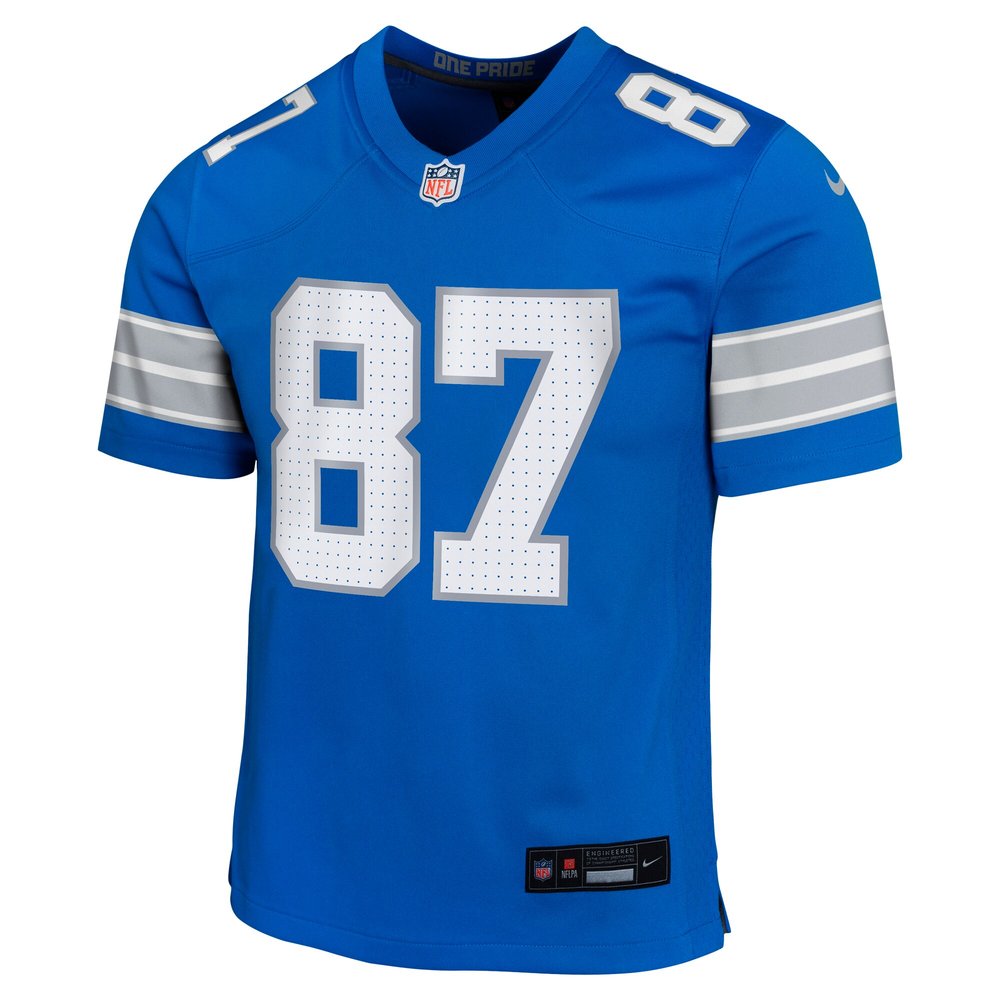 Youth Detroit Lions #87 Sam LaPorta Blue Team Player Game Jersey