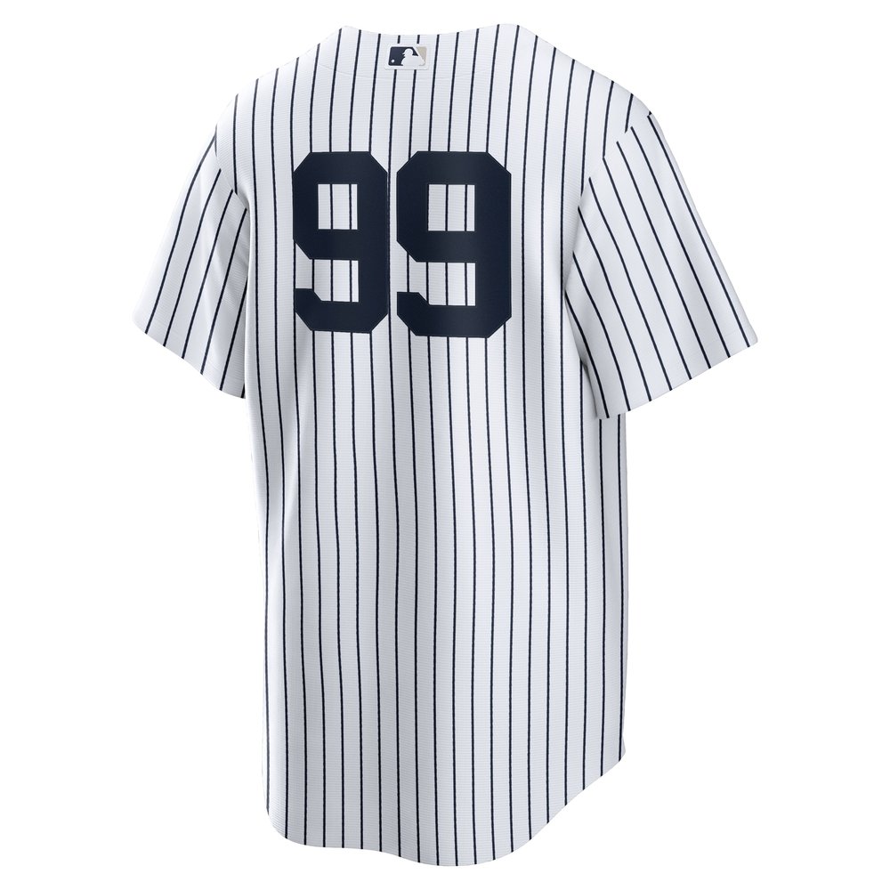Men's New York Yankees #99 Aaron Judge White 2024 World Series Home Replica Player Jersey Men's New York Yankees #99 Aaron Judge White 2024 World Series Home Replica Player Jersey