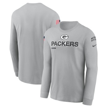 Men's Green Bay Packers Gray 2024 Salute To Service Long Sleeve T-Shirt Men's Green Bay Packers Gray 2024 Salute To Service Long Sleeve T-Shirt
