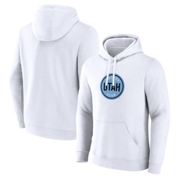 Men's Utah Mammoth White Draft Logo Pullover Hoodie