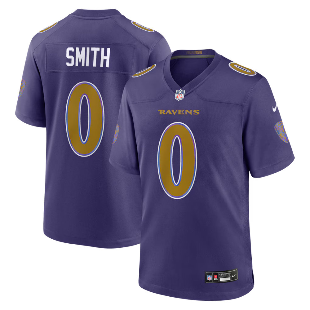 Men's Baltimore Ravens #0 Roquan Smith Nike Purple Alternate Game Jersey Men's Baltimore Ravens #0 Roquan Smith Nike Purple Alternate Game Jersey