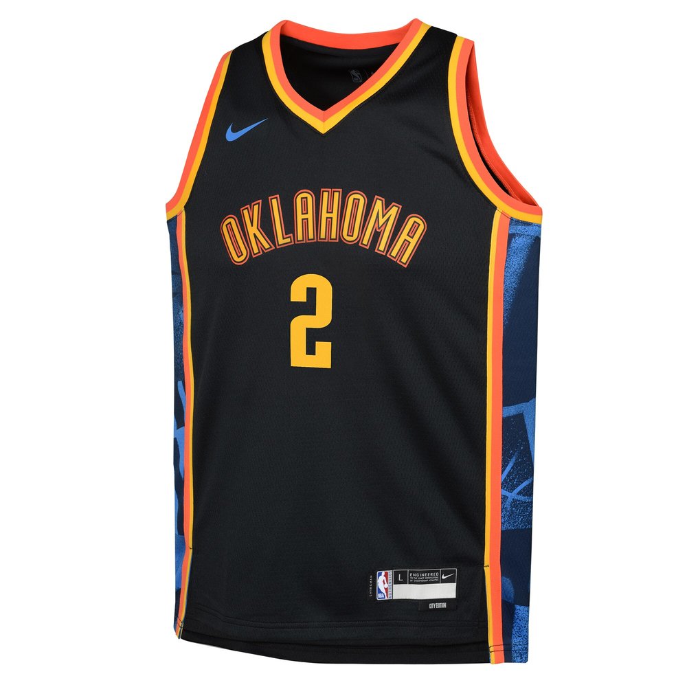 Youth Oklahoma City Thunder Shai Gilgeous-Alexander Black 2024/25 Swingman Player Jersey - City Edition